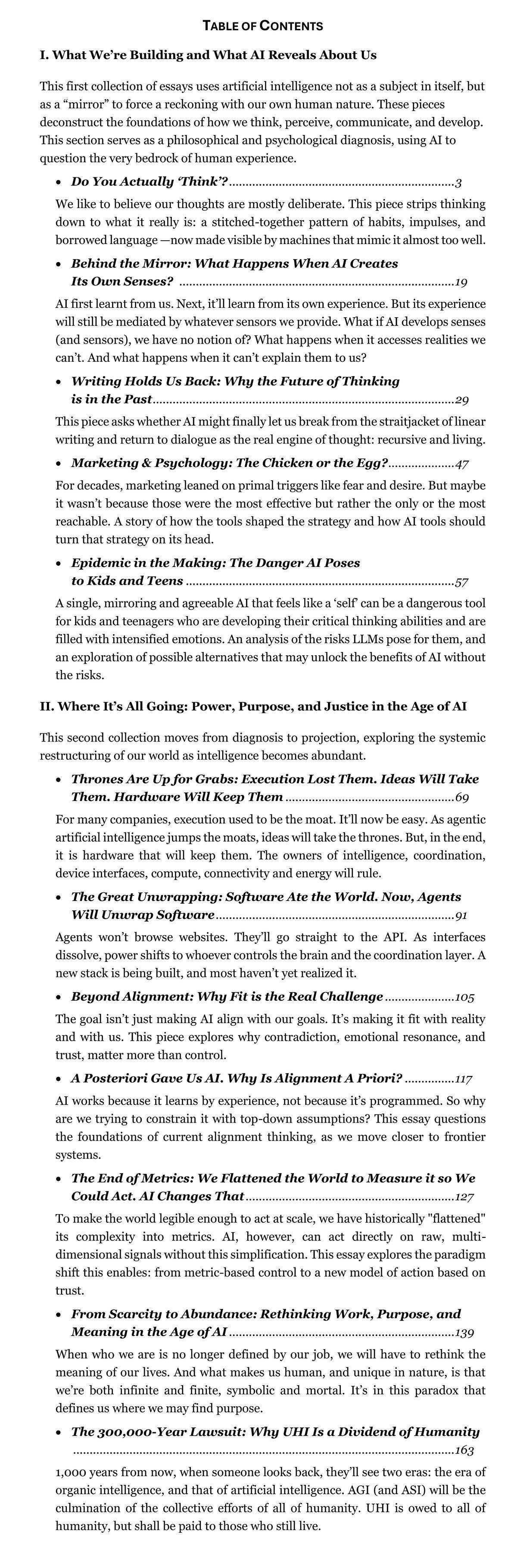 Table of Contents — The 300,000-Year Lawsuit